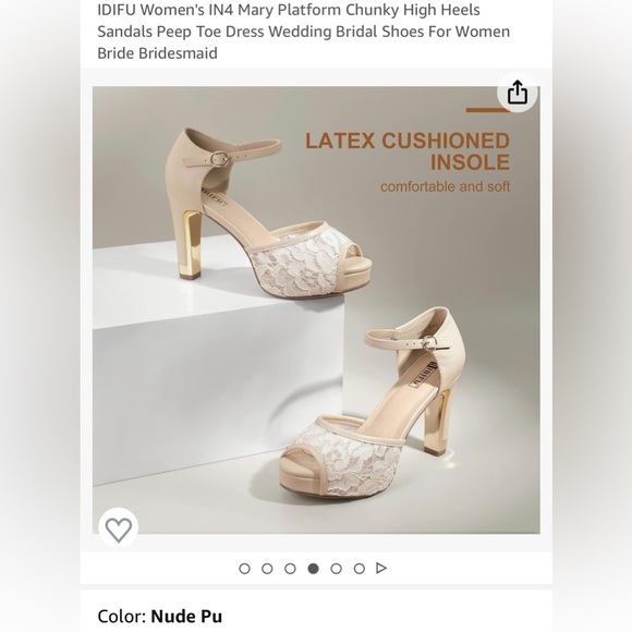 IDIFU Women's IN4 Mary Platform Chunky High Heels
Sandals Peep Toe Dress Bridal - Picture 2 of 11